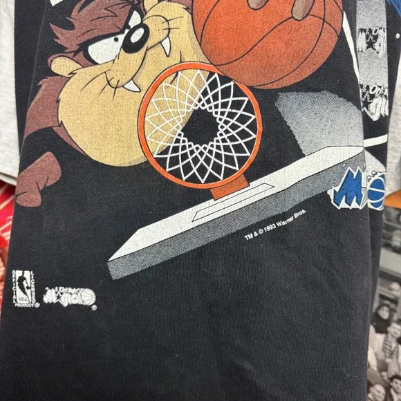 Vintage 90s Orlando Magic Looney Tunes Taz T Shirt NBA Basketball‎ Tee Sz XL